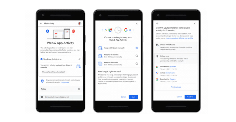 جوجل يتيح لمستخدميه إمكانية الحذف التلقائي لسجل الموقع وبيانات النشاط