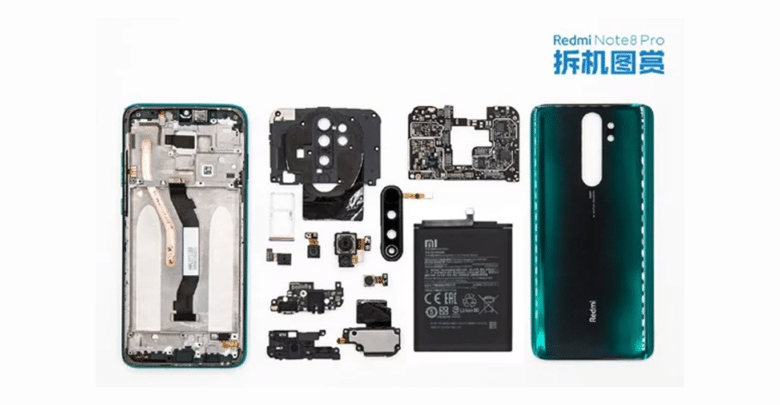 صور تكشف أجزاء مفككة من Redmi Note 8 Pro لشاومي