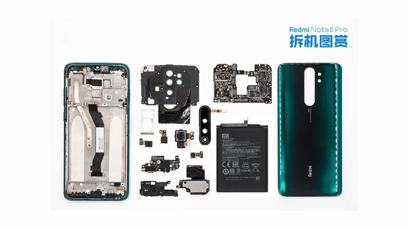 صور تكشف أجزاء مفككة من Redmi Note 8 Pro لشاومي