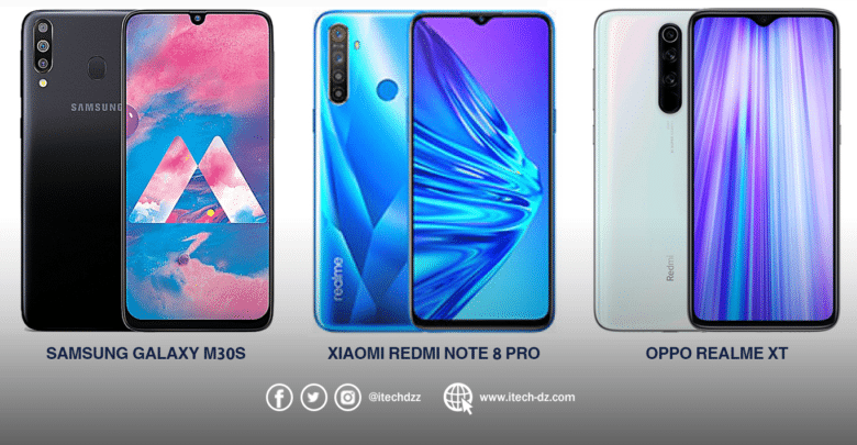 مقارنة بين Realme XT وRedmi Note 8 Pro وGalaxy M30s